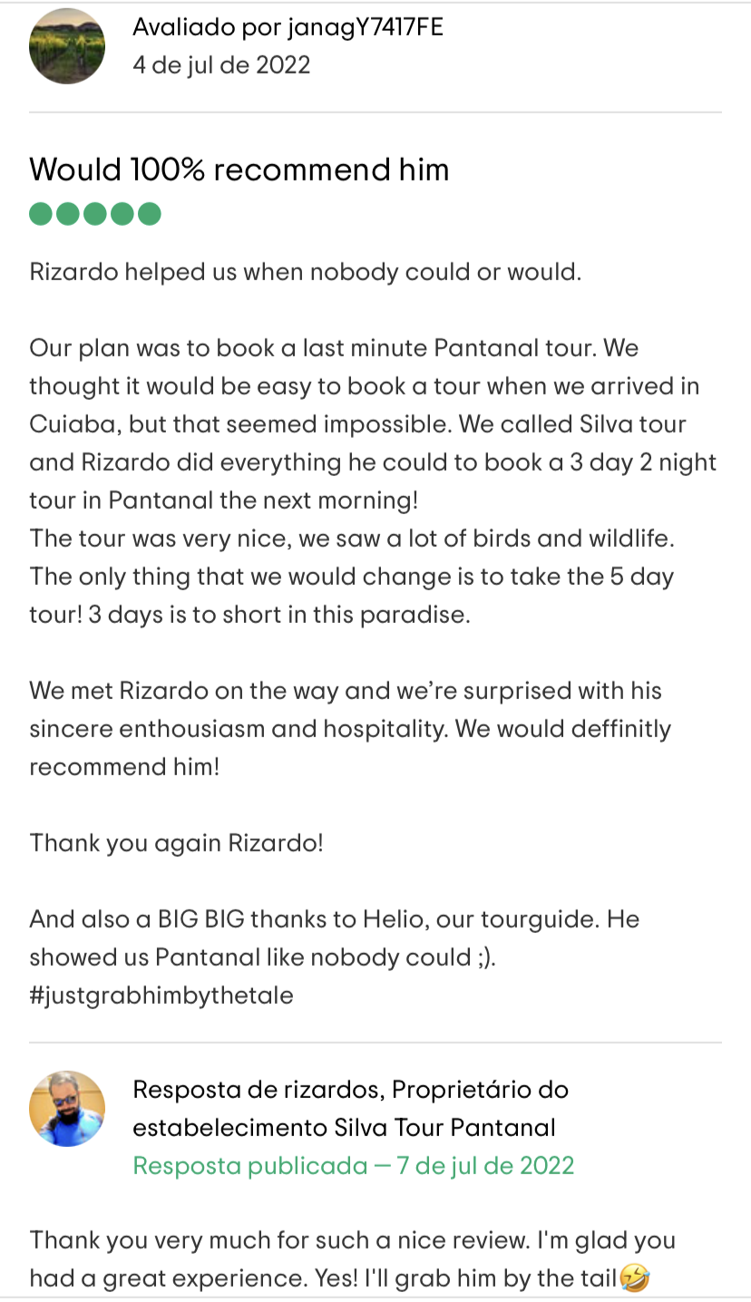 Pantanal tour news